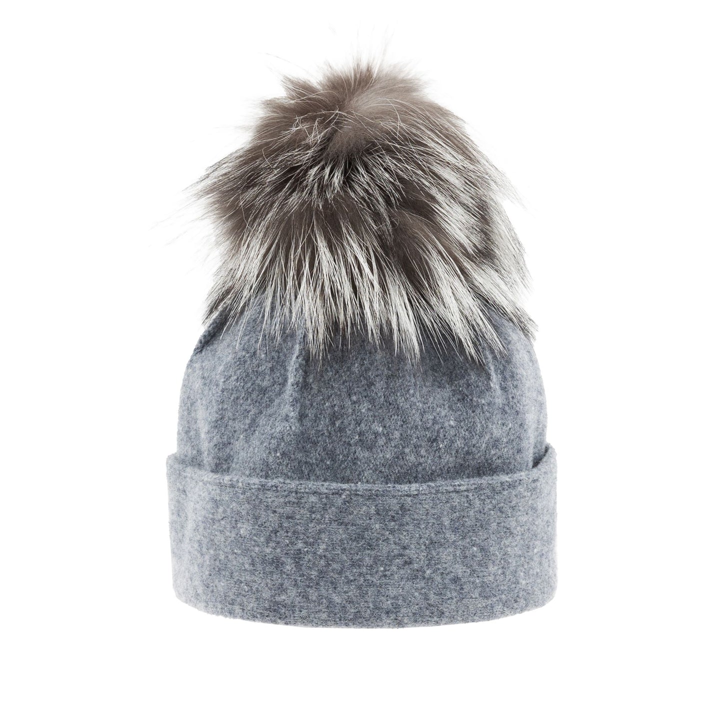 ORWEL-P ORMOS BONNET PLISSÉ AVEC POMPON EN FOURRURE RECYCLÉE