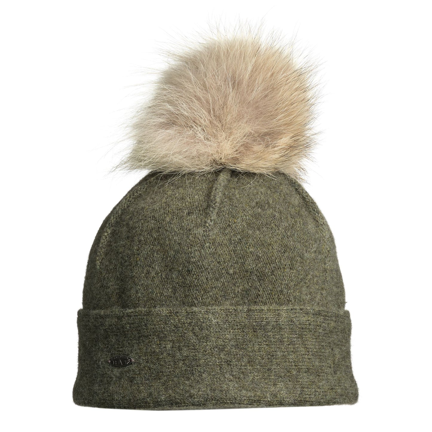 ORWEL-P ORMOS BONNET PLISSÉ AVEC POMPON EN FOURRURE RECYCLÉE