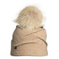 CLARETA - BONNET PLISSÉ ORMOS AVEC POMPON EN FOURRURE RECYCLÉE