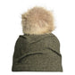CLARETA - BONNET PLISSÉ ORMOS AVEC POMPON EN FOURRURE RECYCLÉE