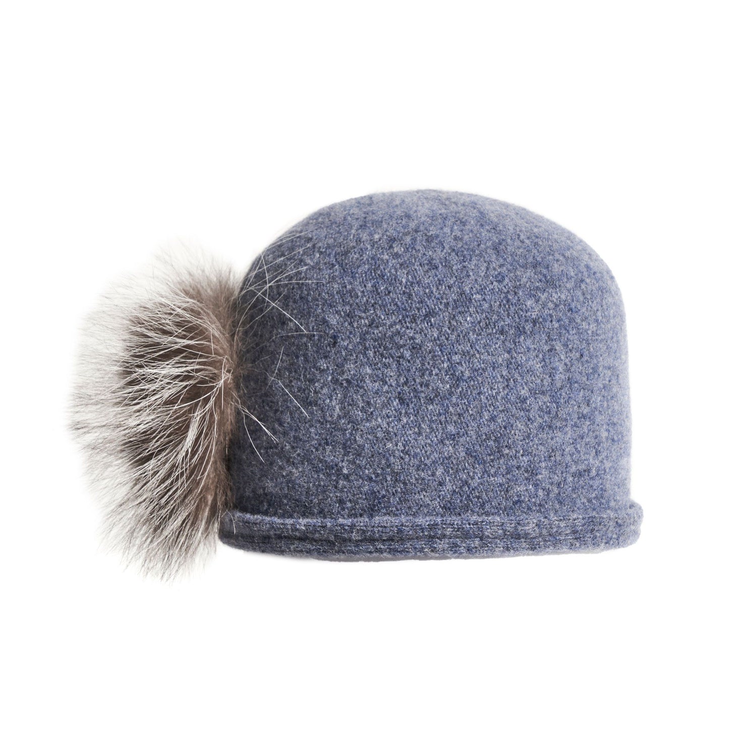 CICI - ORMOS BEANIE W SIDE UPCYCLED FUR POM
