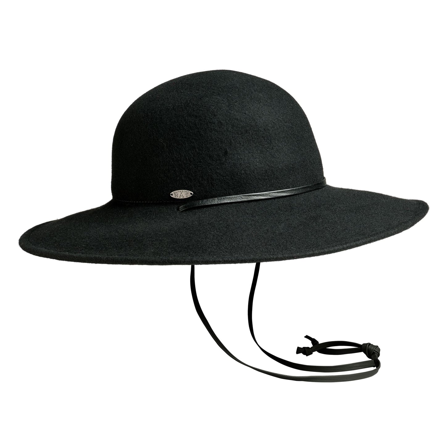 CATHY CS - CHAPEAU MOU AVEC MENTONNIÈRE EN CUIR