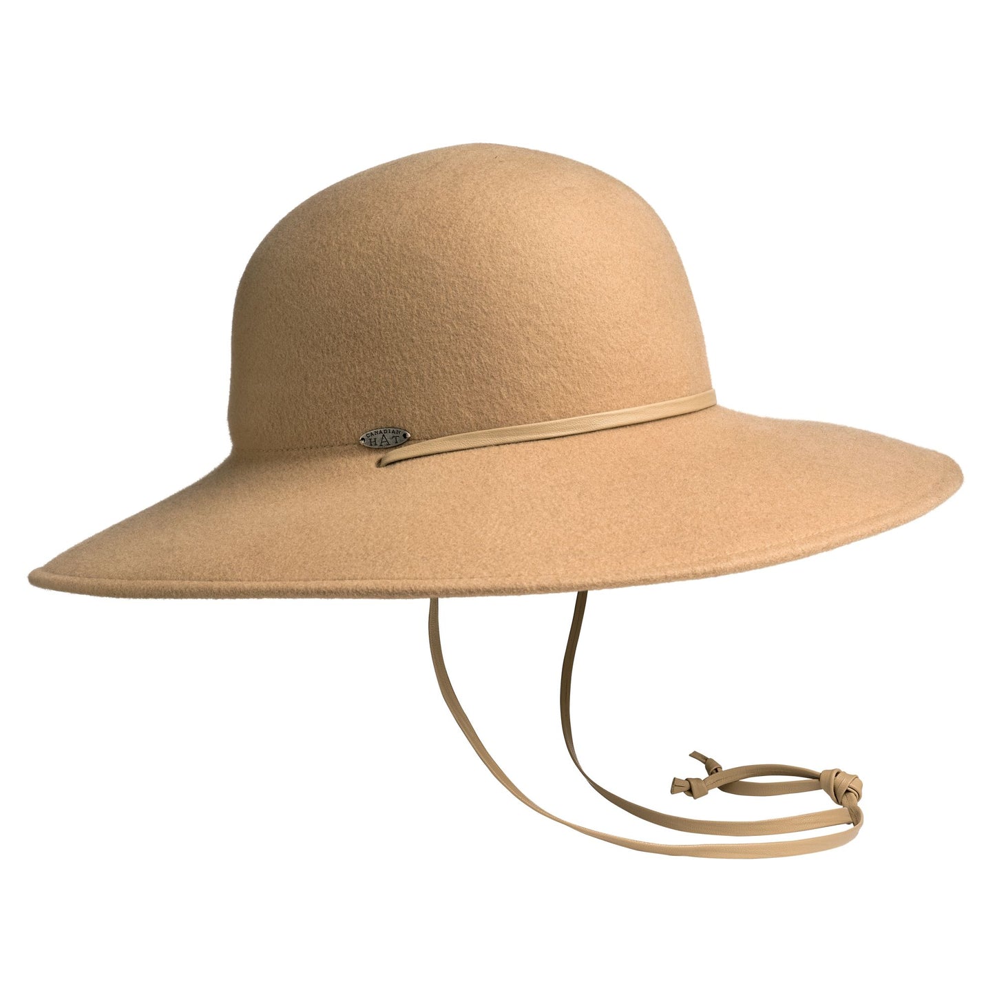 CATHY CS - CHAPEAU MOU AVEC MENTONNIÈRE EN CUIR