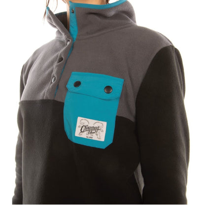 CHROMAG APPAREL SWEATER WOMENS FACET FLEECE NVY-CHAR-HIBIS