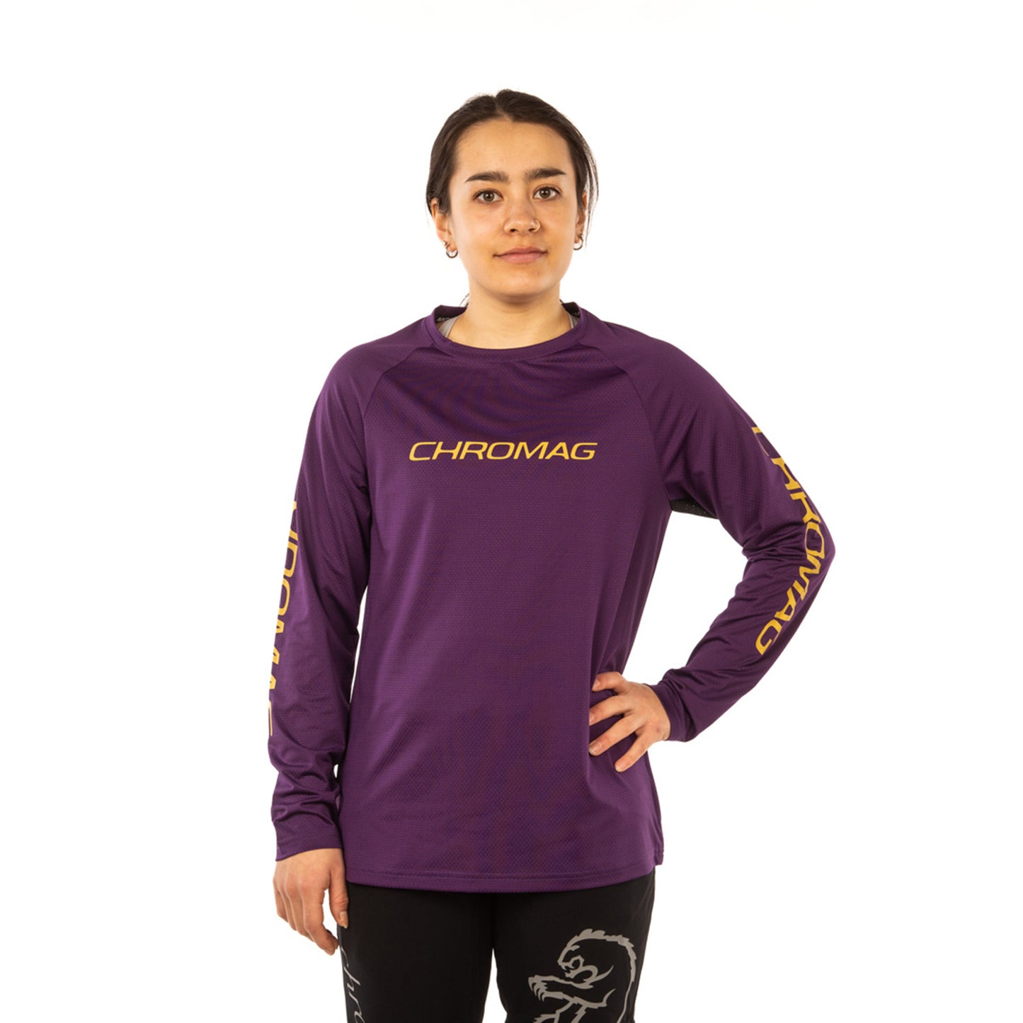 CHROMAG APPAREL JERSEY LS WOMENS DOMINION START PURPLE/GOLD S