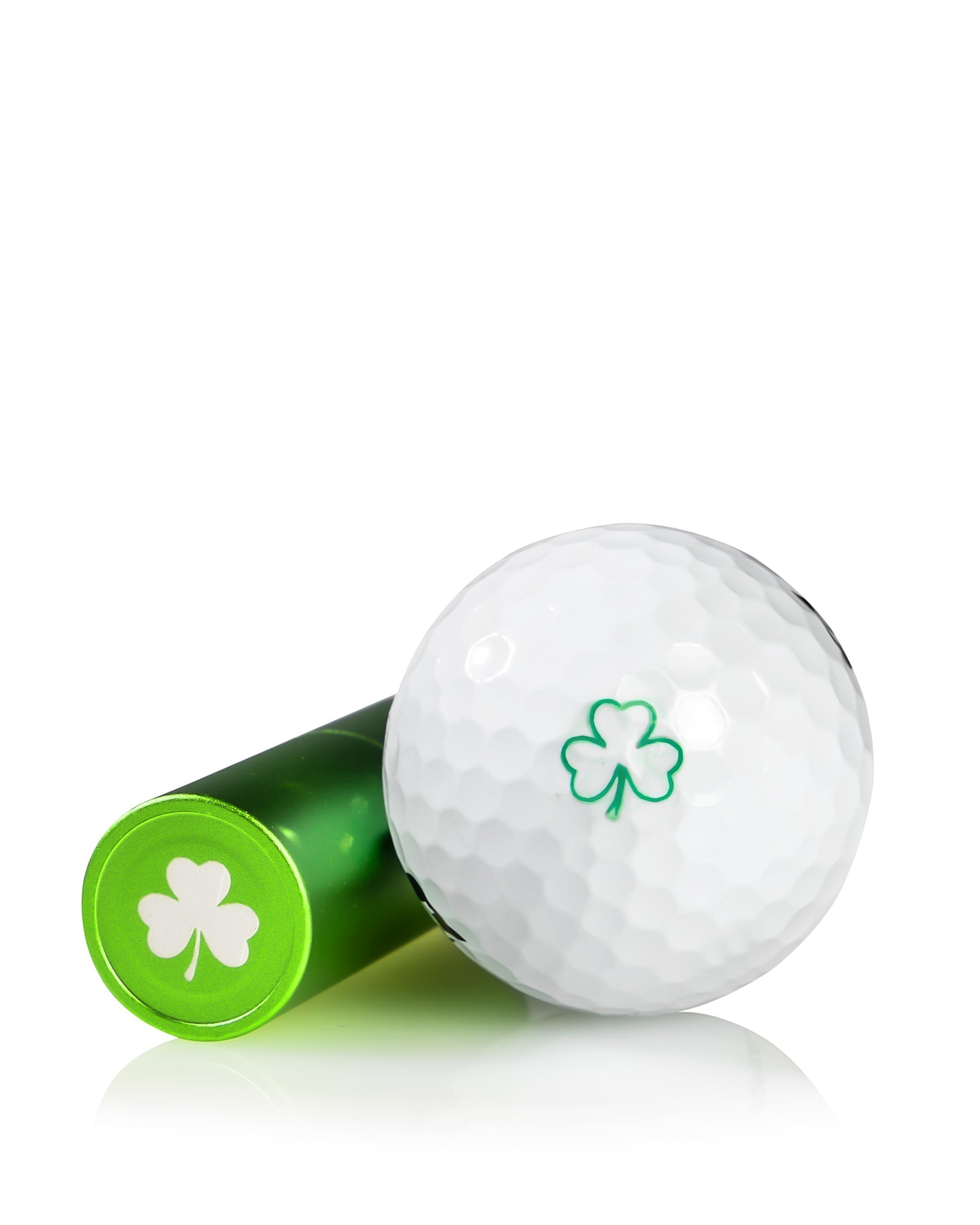 Clover Ball Stamp in a circular design with a clover motif, displayed on a white background.