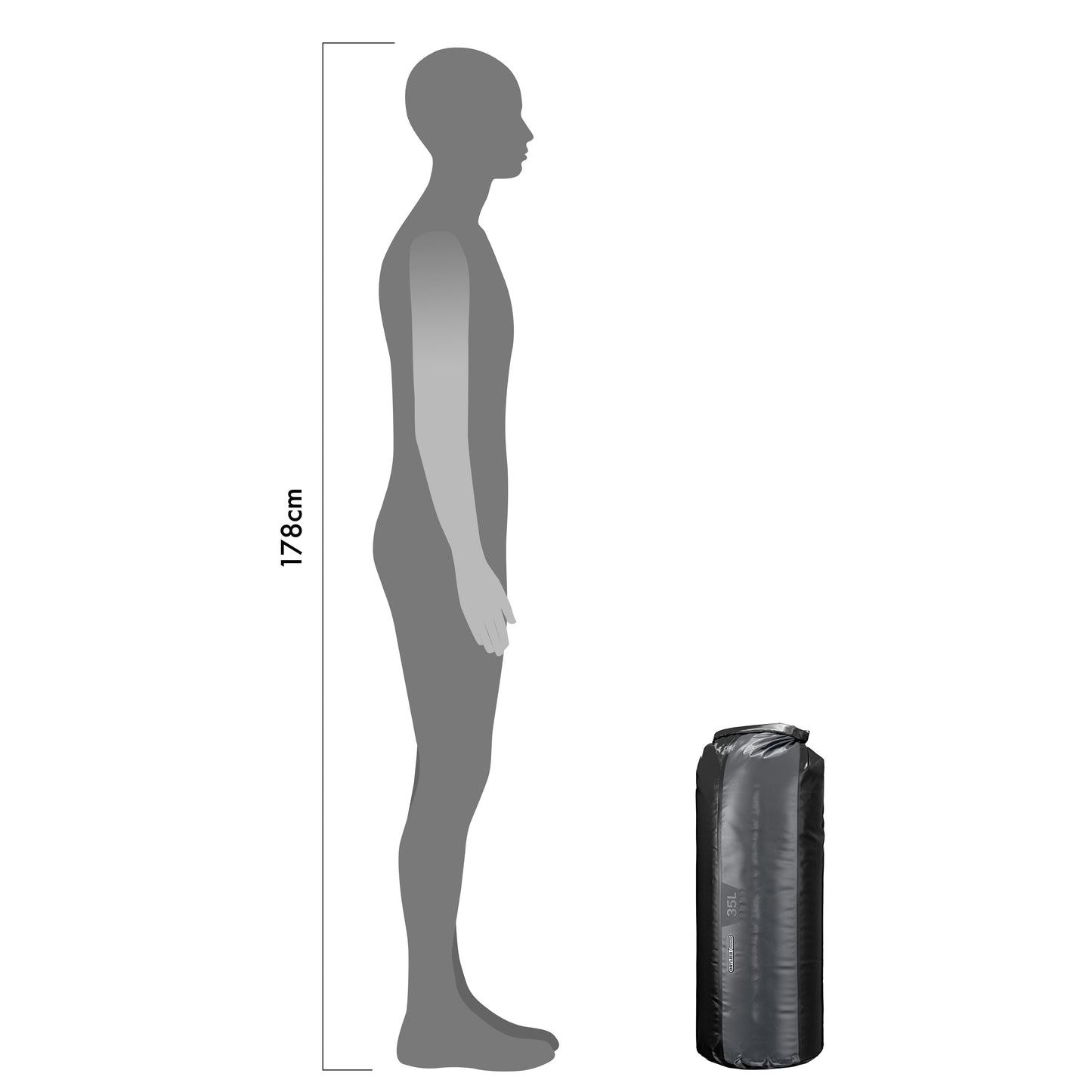ORTLIEB DRY BAG PD350 NO VALVE BLACK/SLATE 5L