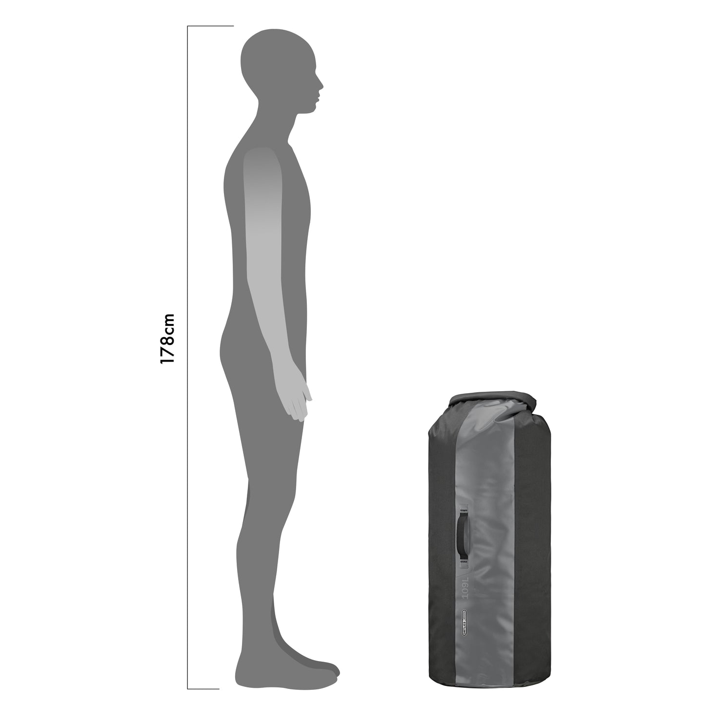 ORTLIEB DRY BAG PS490 NO VALVE BLACK/GREY 13L