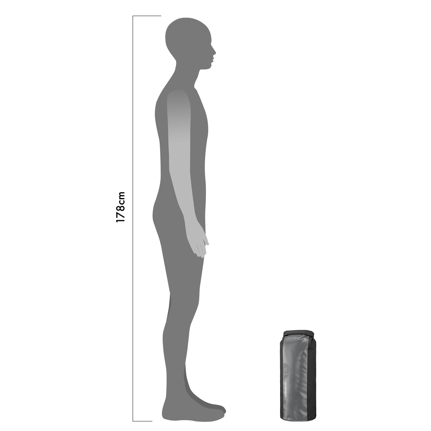 ORTLIEB DRY BAG PS490 NO VALVE BLACK/GREY 13L