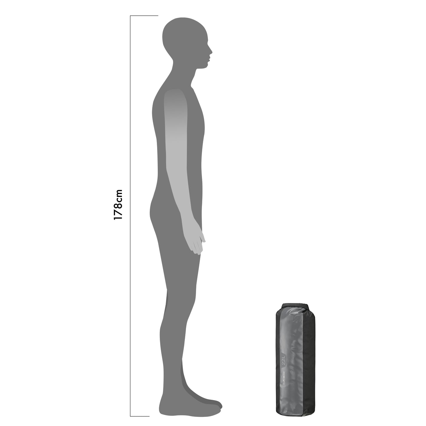 ORTLIEB DRY BAG PS490 NO VALVE BLACK/GREY 13L