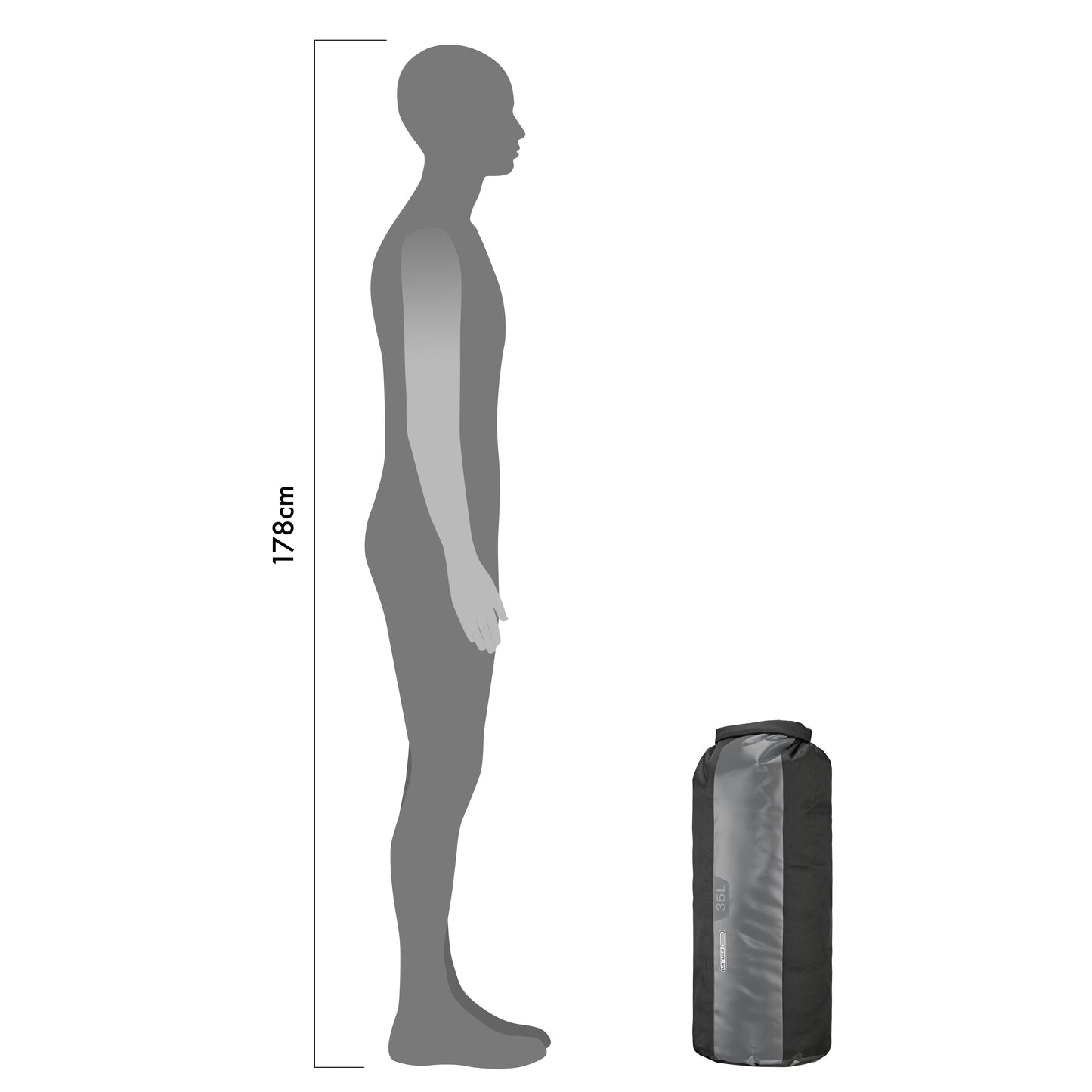 ORTLIEB DRY BAG PS490 NO VALVE BLACK/GREY 13L