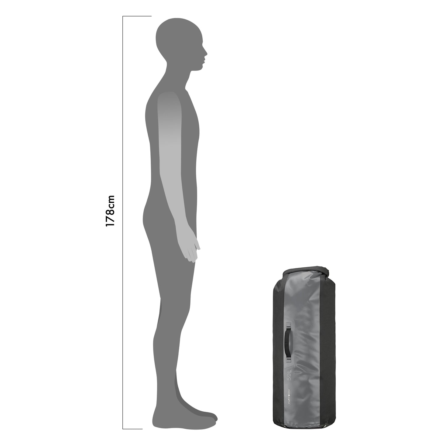 ORTLIEB DRY BAG PS490 NO VALVE BLACK/GREY 13L