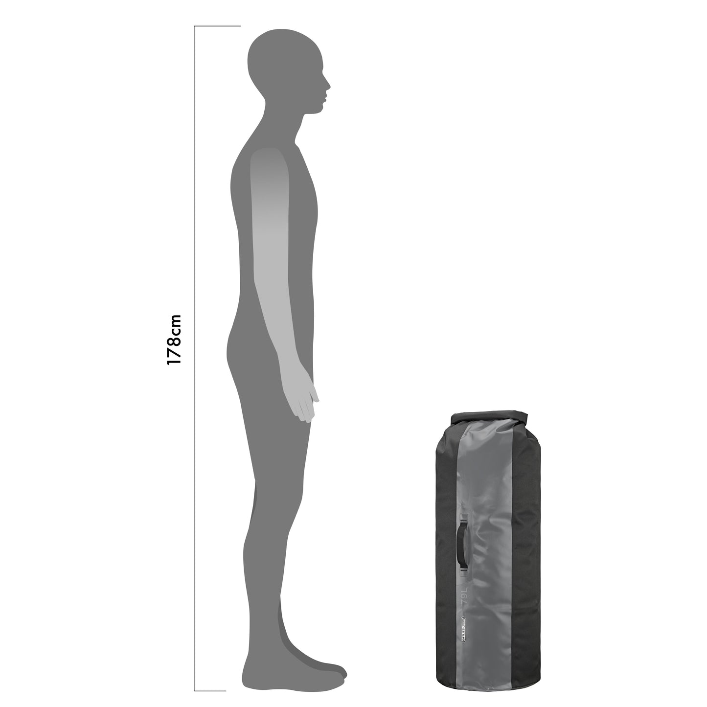ORTLIEB DRY BAG PS490 NO VALVE BLACK/GREY 13L