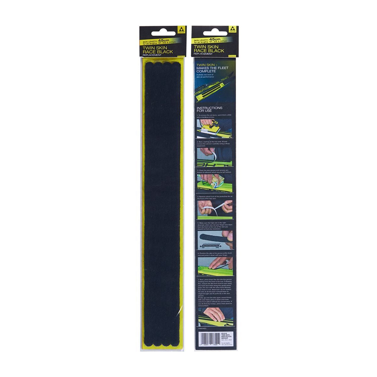 Twin Skin Race Replacement Strips, mohair, black