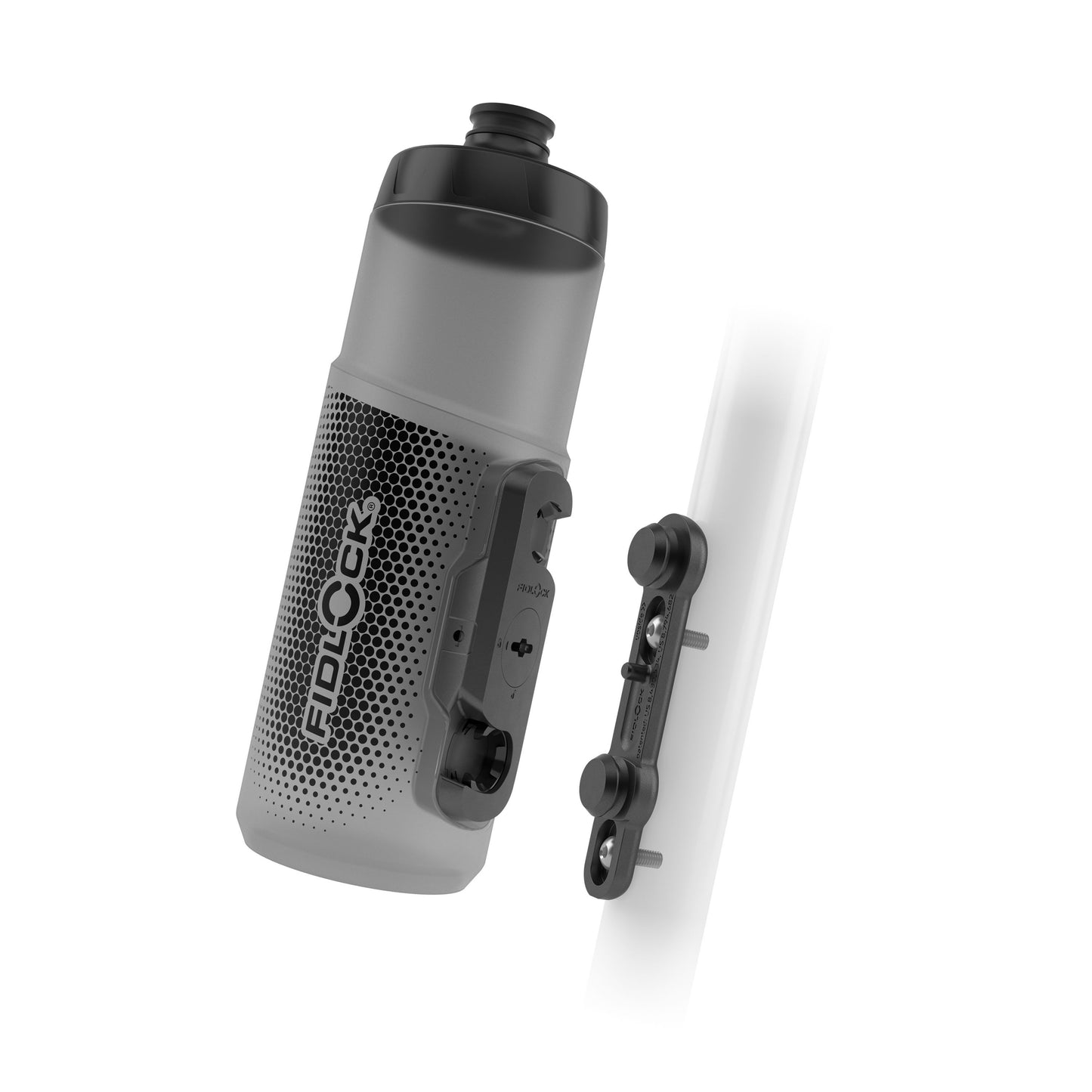 Fidlock bouteille antibactérienne Twist 600ml avec base de vélo - transparent-noir