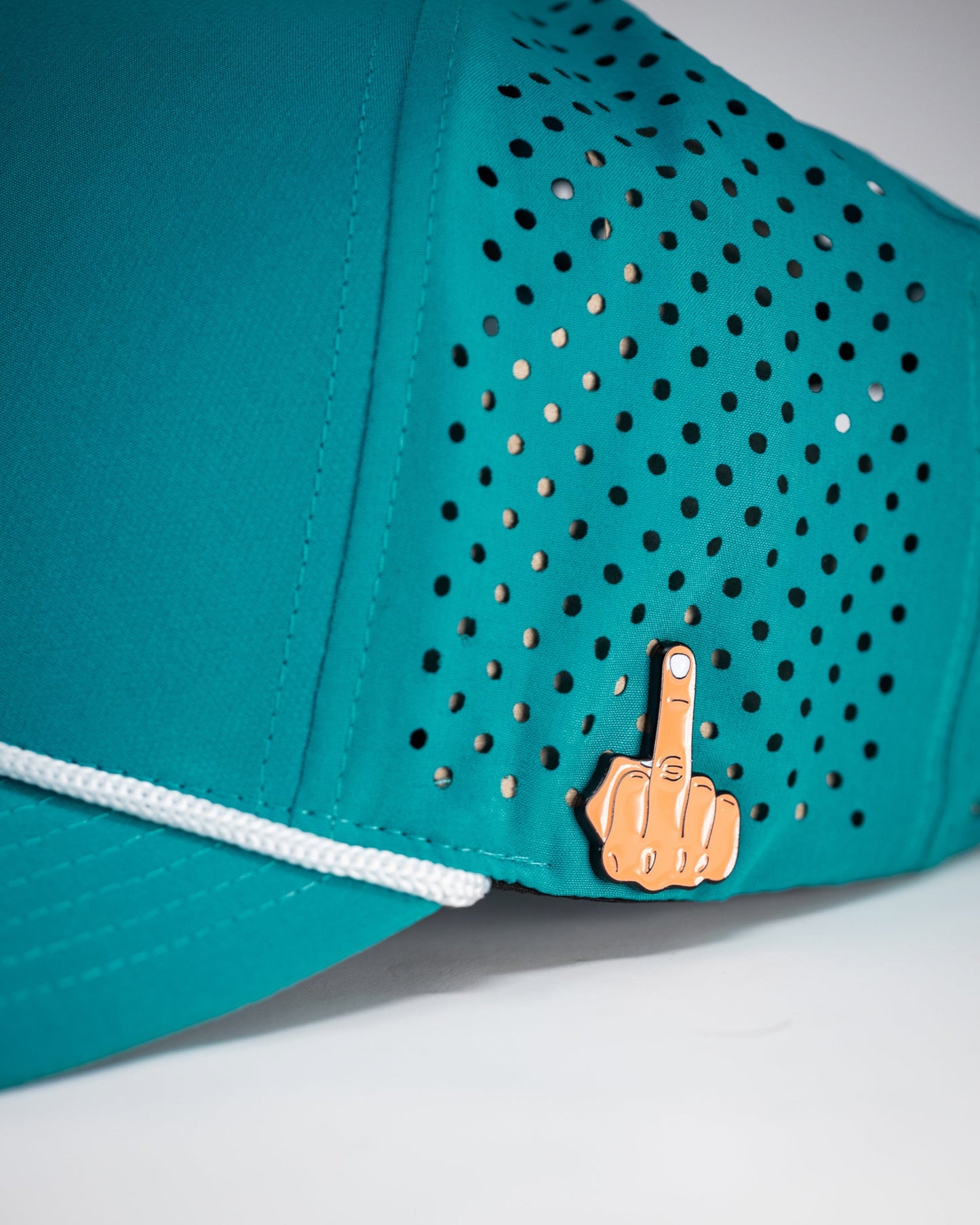 Perforated baby blue rope hat from Parlay, featuring a stylish design and breathable material.