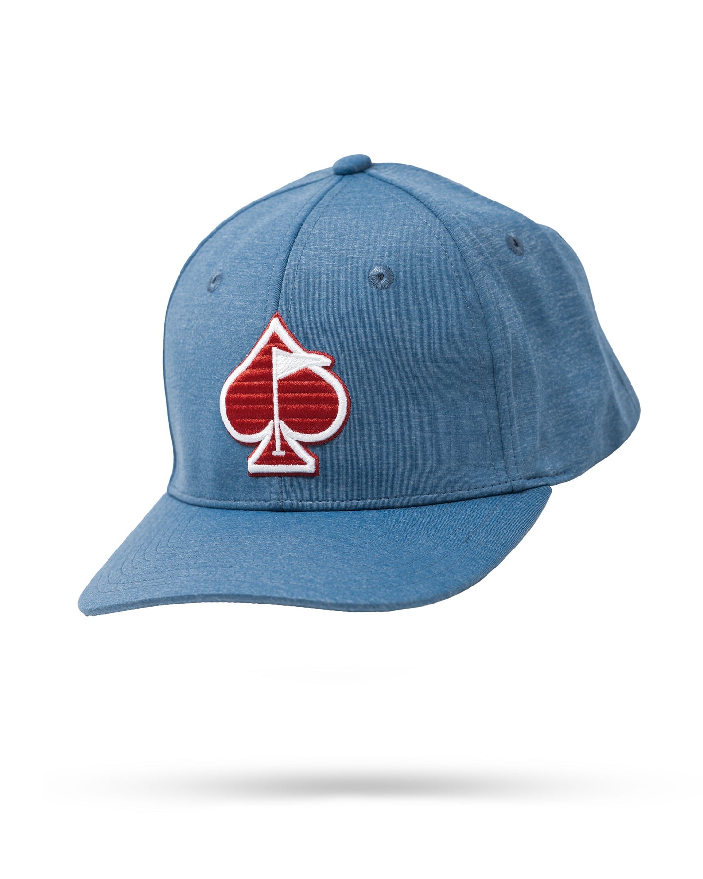 Blue Performance Spade Hat featuring a sleek design, ideal for outdoor activities.