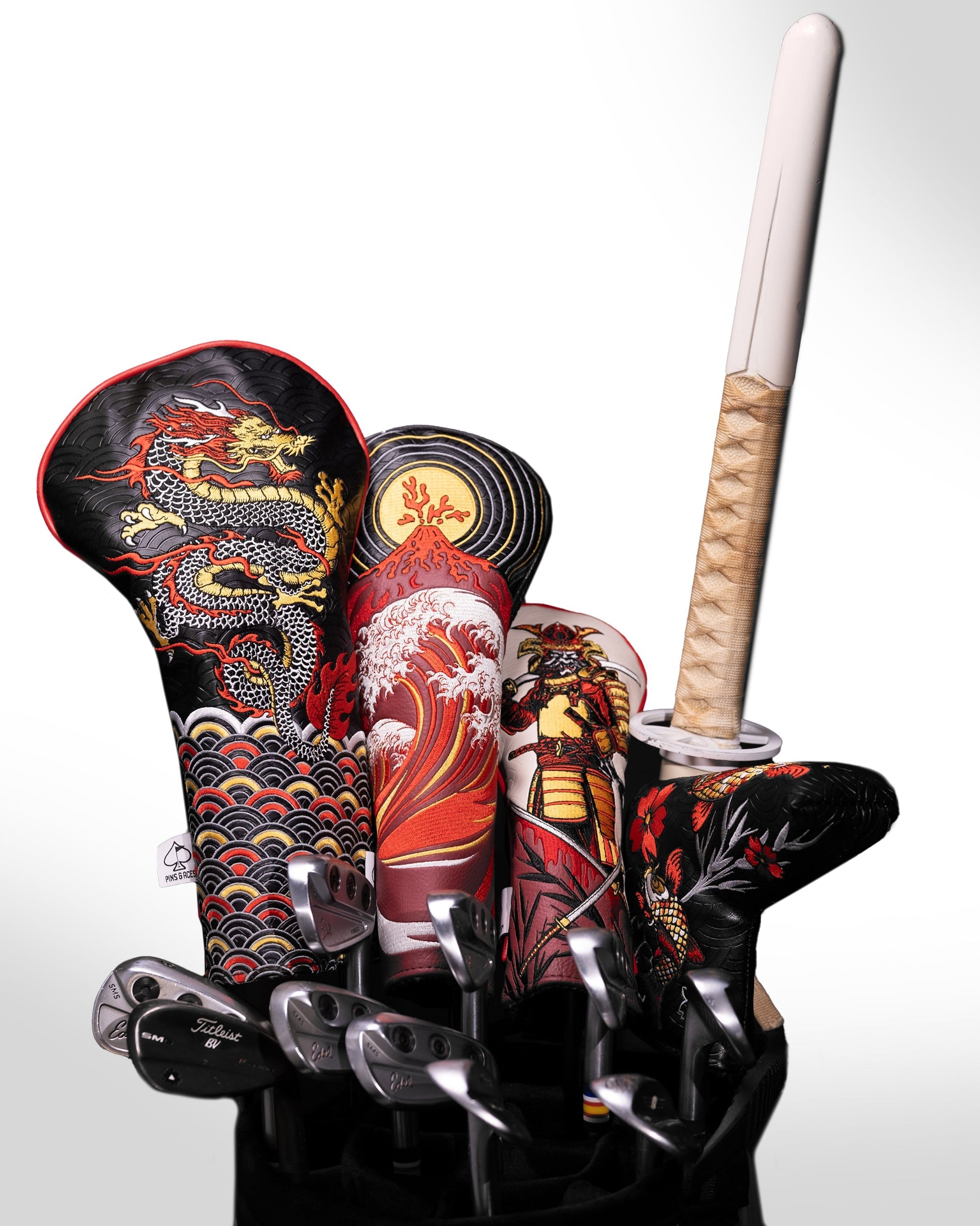 "Samurai's Strength hybrid cover featuring a dynamic, artistic design with warrior motifs and wave patterns on a white background."