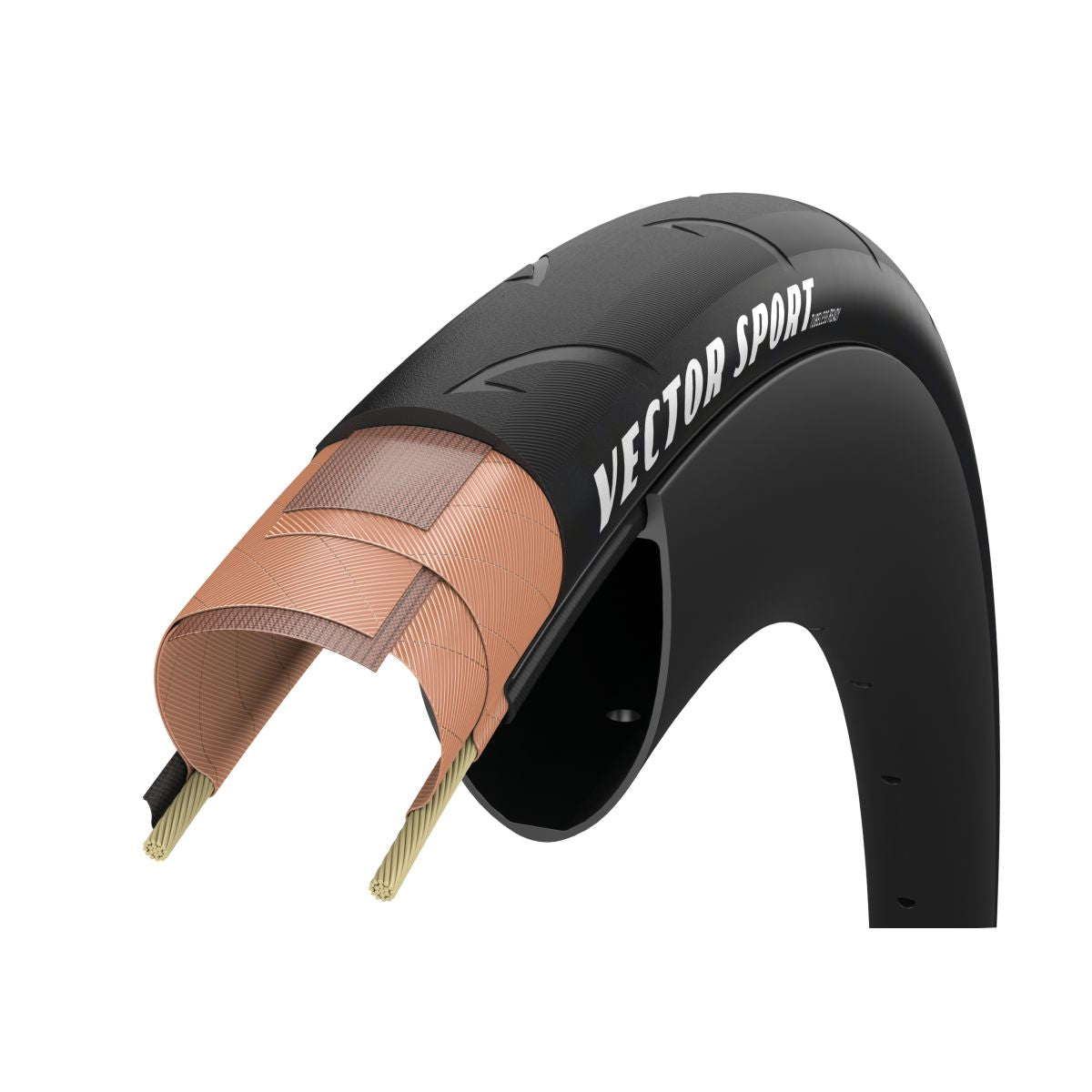 Goodyear pneu de vélo de route Vector Sport sans chambre à air 700x25 noir