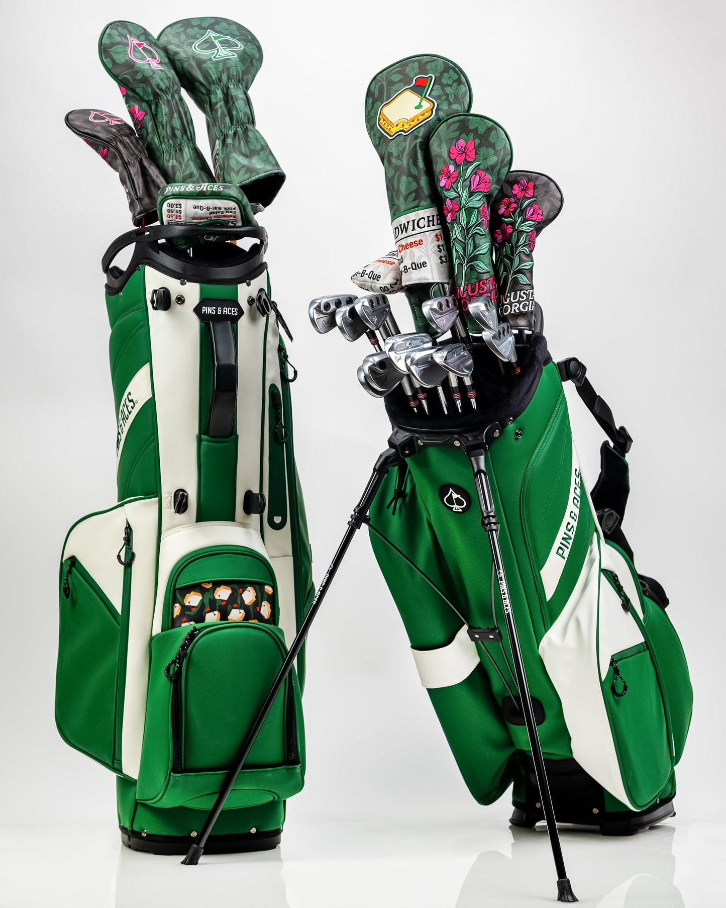 Augusta '25 Blade Putter Cover in green and gold, featuring a sleek design with embroidered logo, designed to protect golf putters.