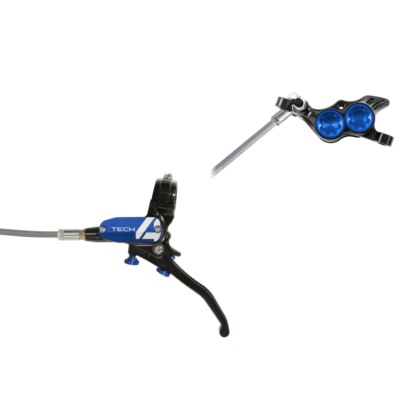 Hope - Frein Tech 4 E4 Tressé sans disque Noir/Bleu Main gauche