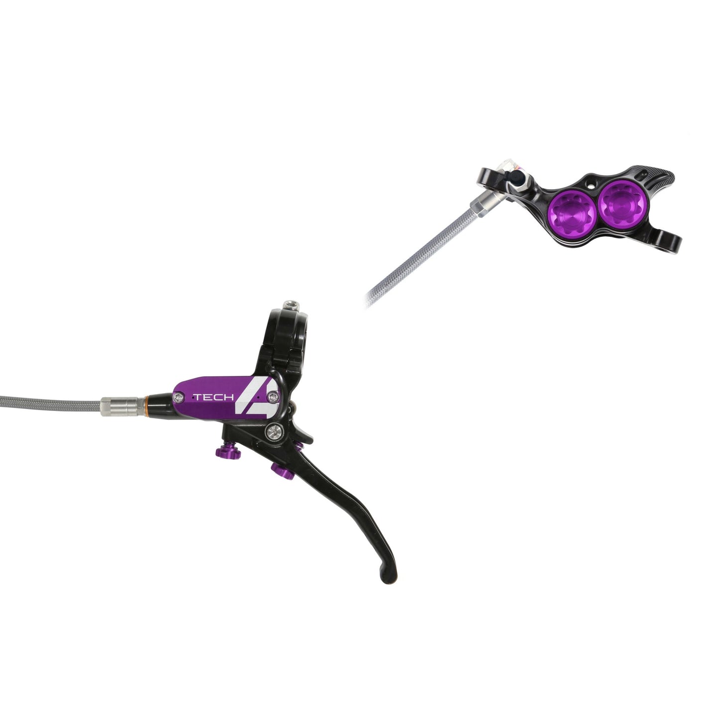 Hope - Frein Tech 4 E4 Tressé sans disque Noir/Violet Main gauche