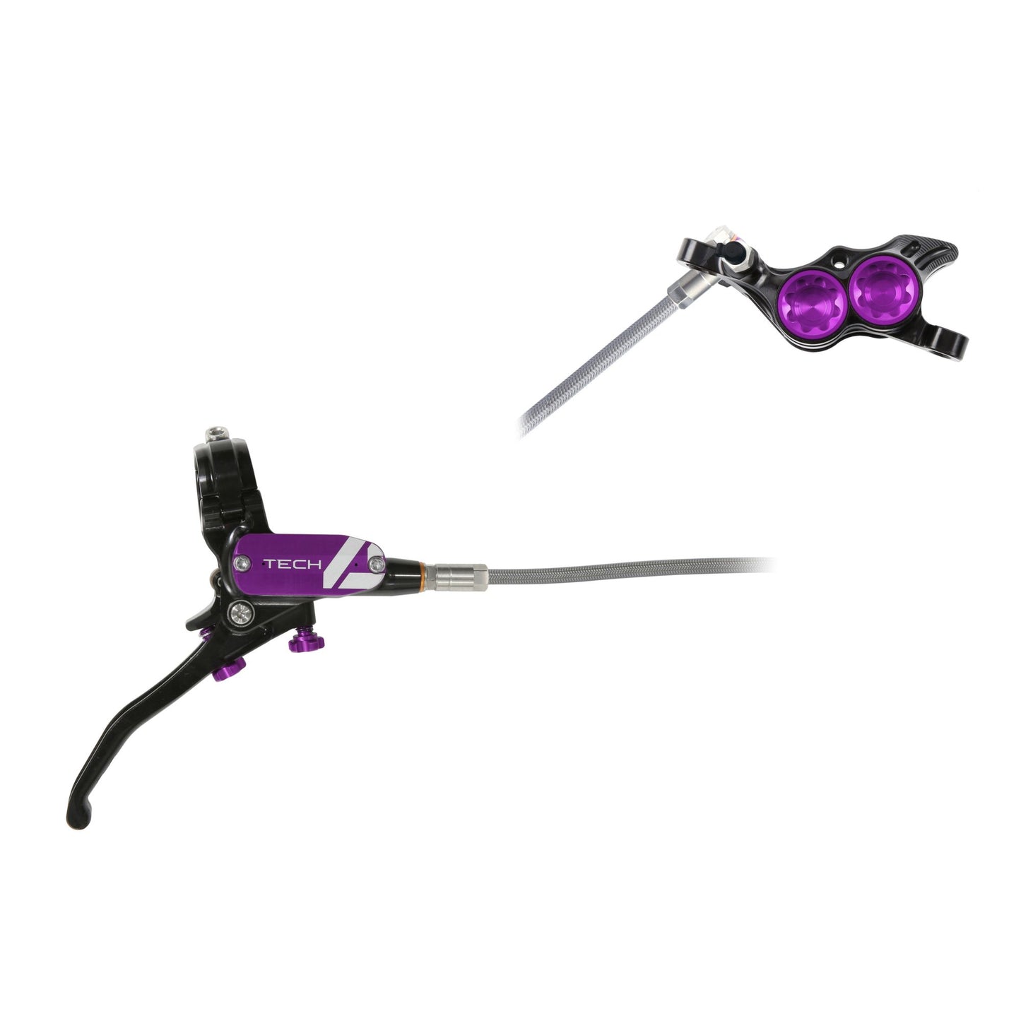 Hope - Frein Tech 4 E4 Tressé sans disque Noir/Violet Main droite