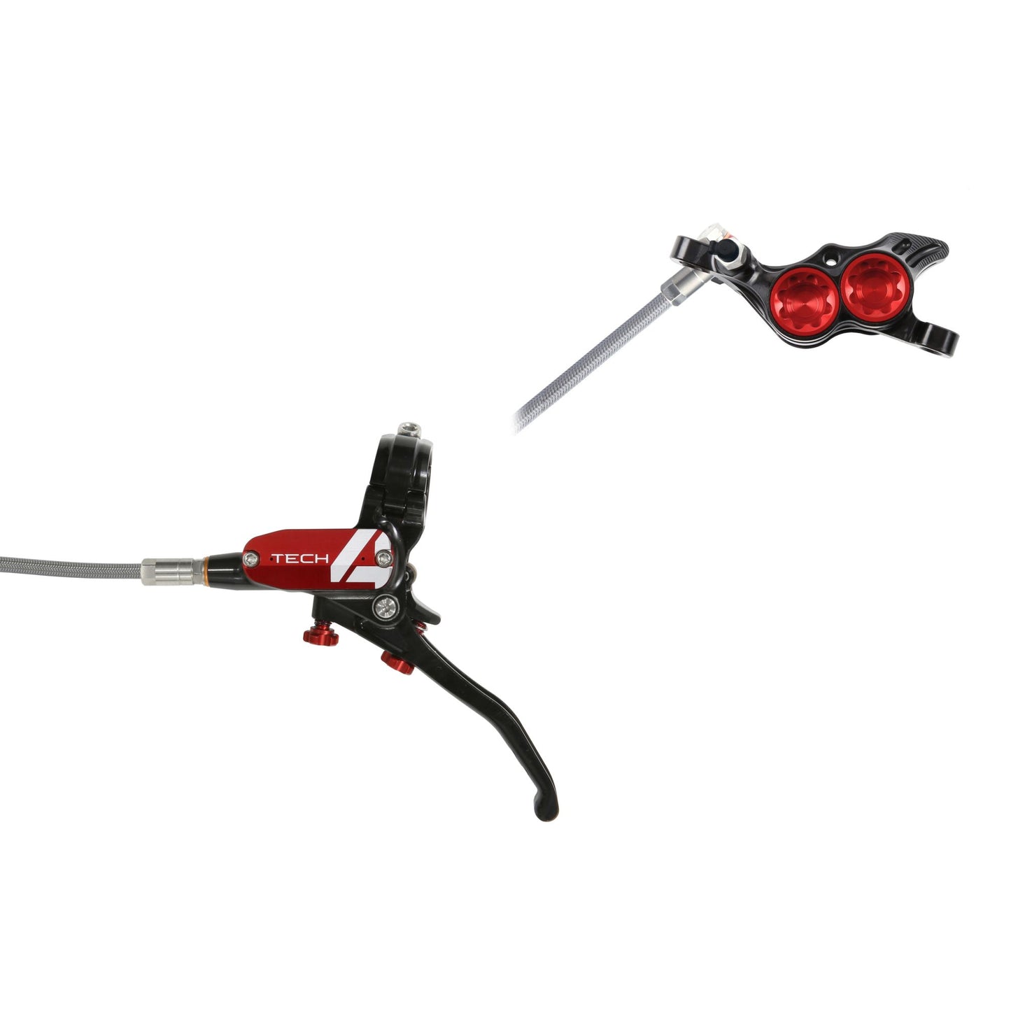 Hope - Frein Tech 4 E4 Tressé sans disque Noir/Rouge Main gauche