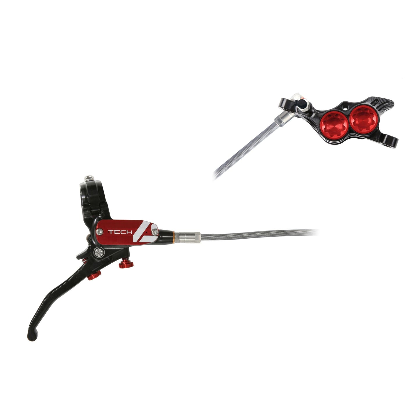 Hope - Frein Tech 4 E4 Tressé sans disque Noir/Rouge Main droite