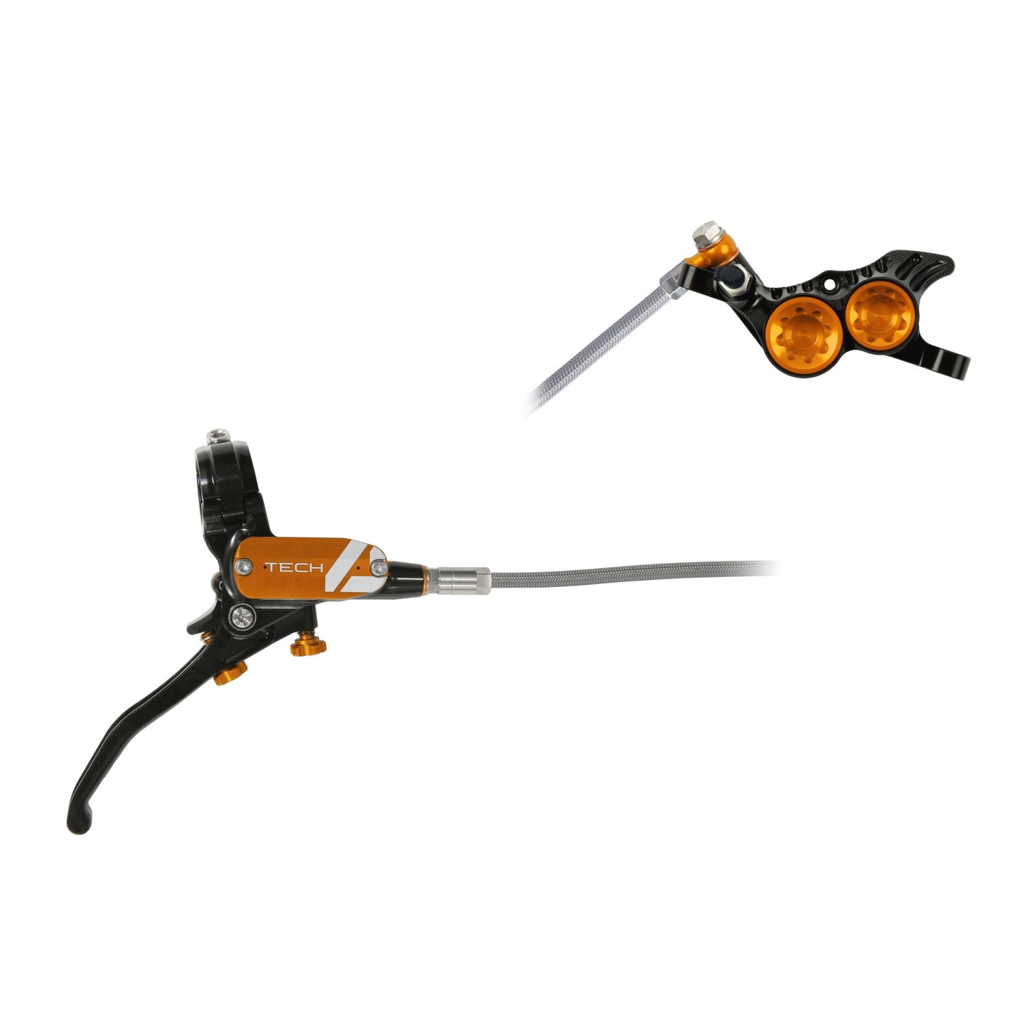 Hope - Frein Tech 4 V4 Tressé sans disque Noir/Orange Main droite