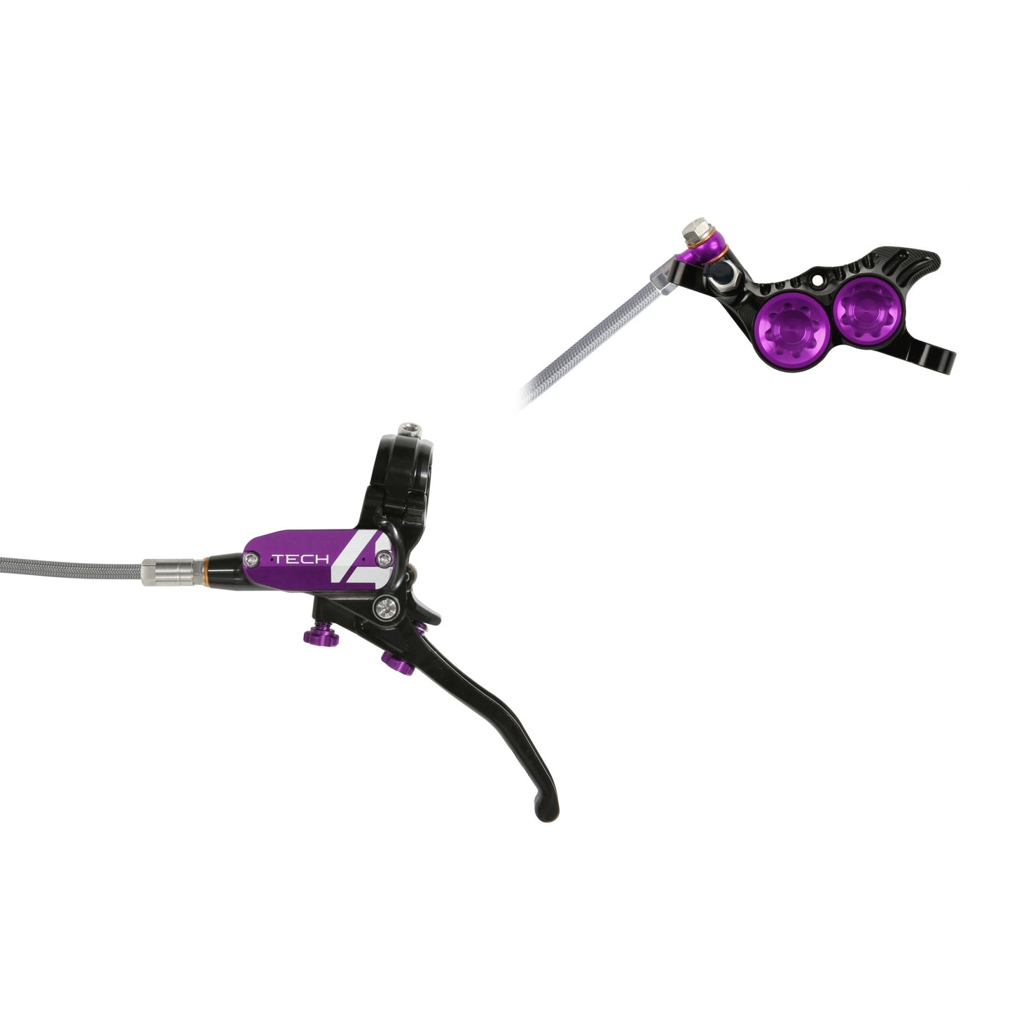 Hope - Frein Tech 4 V4 Tressé sans disque Noir/Violet Main gauche