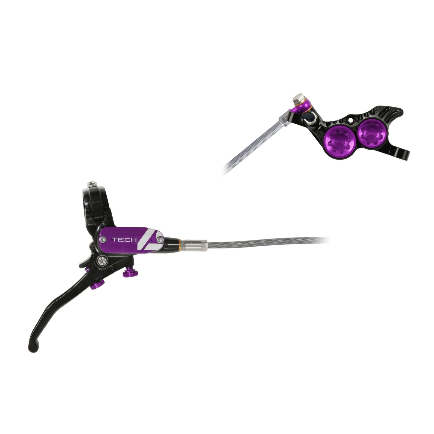 Hope - Frein Tech 4 V4 Tressé sans disque Noir/Violet Main droite