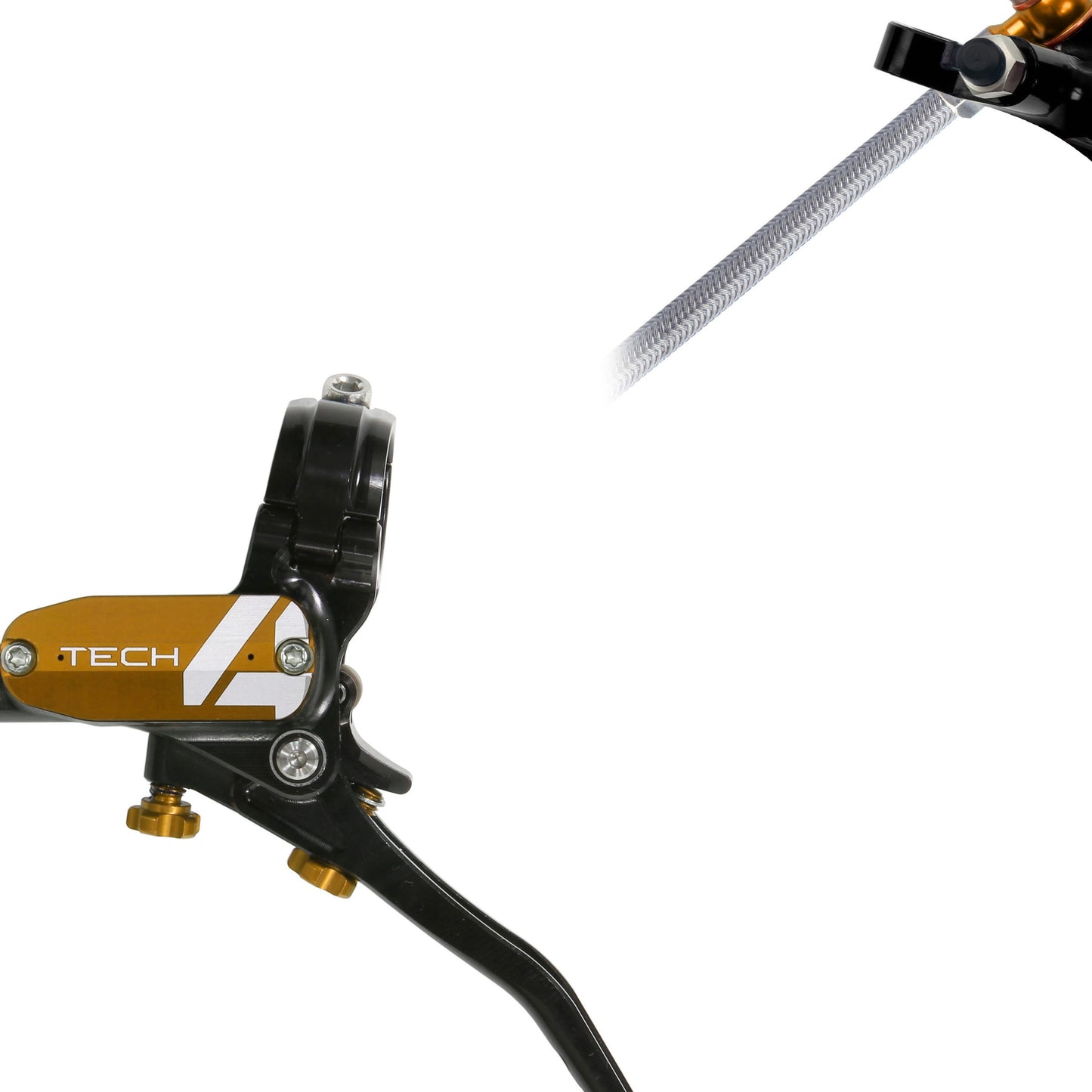 Hope - Frein Tech 4 X2 - sans disque - Noir/Bronze- Tressé - Main gauche