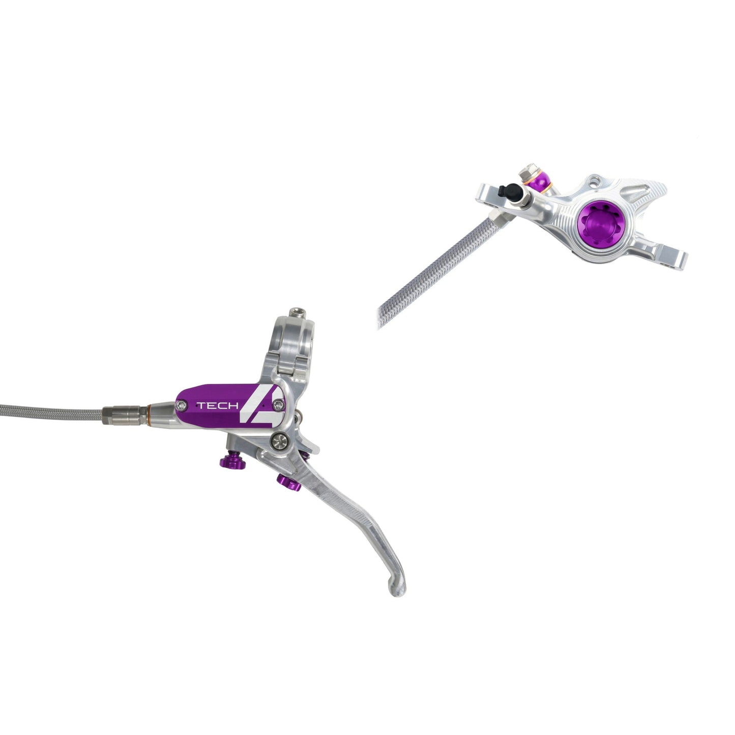 HOPE - FREIN TECH 4 X2 SANS DISQUE-ARGENT-VIOLET-TRESSÉ-L-H