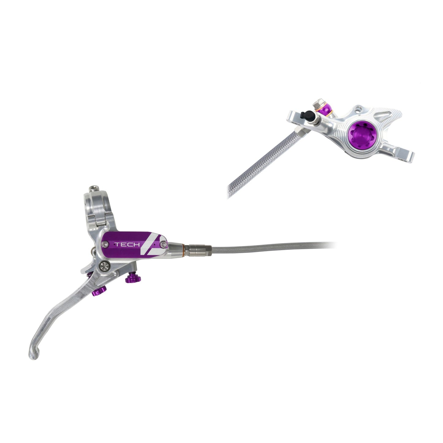 HOPE - FREIN TECH 4 X2 SANS DISQUE-ARGENT-VIOLET-TRESSÉ-R-H