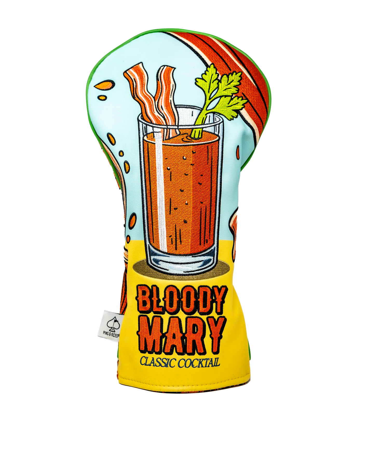 Bloody Mary Driver Cover with vibrant design featuring a cocktail graphic on a dark background.