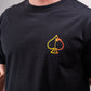 Half&Half Tee in lifestyle setting, featuring contrasting color blocks and a relaxed fit.