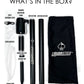 LiquorStick® 3.0 in black, showcasing the sleek design and included accessories in the box.