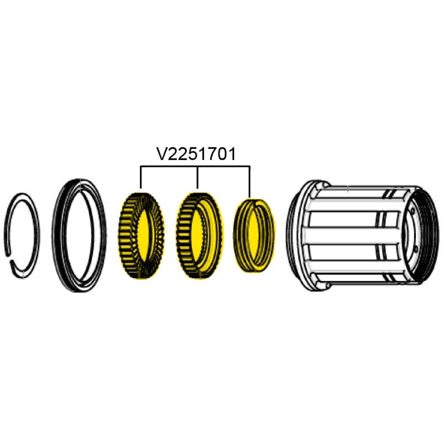 Mavic - Kit de moyeu libre ID360 40T cliquets + Ressort de route + Graisse + Plaquette