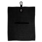 Black magnetic towel with a sleek design, featuring a strong magnetic closure for convenience and functionality.