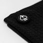 Magnetic towel in black color, showcasing its sleek design and magnetic feature for easy attachment and convenience.