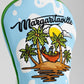 Margaritaville golf driver cover featuring a vibrant tropical design with a parrot and palm tree motifs.
