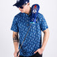 NASA Space Walker blue polo shirt featuring an embroidered NASA logo on the chest.