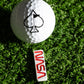 NASA "Worm" ball marker featuring a vibrant design with the iconic NASA logo in red and blue on a circular background.