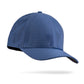 Blue perforated golf cap with a curved brim, breathable design, and black inner lining. Perfect for bold golf style.