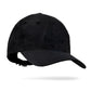 Black golf cap with adjustable strap, stylish and bold for golfers who want to stand out on the course.