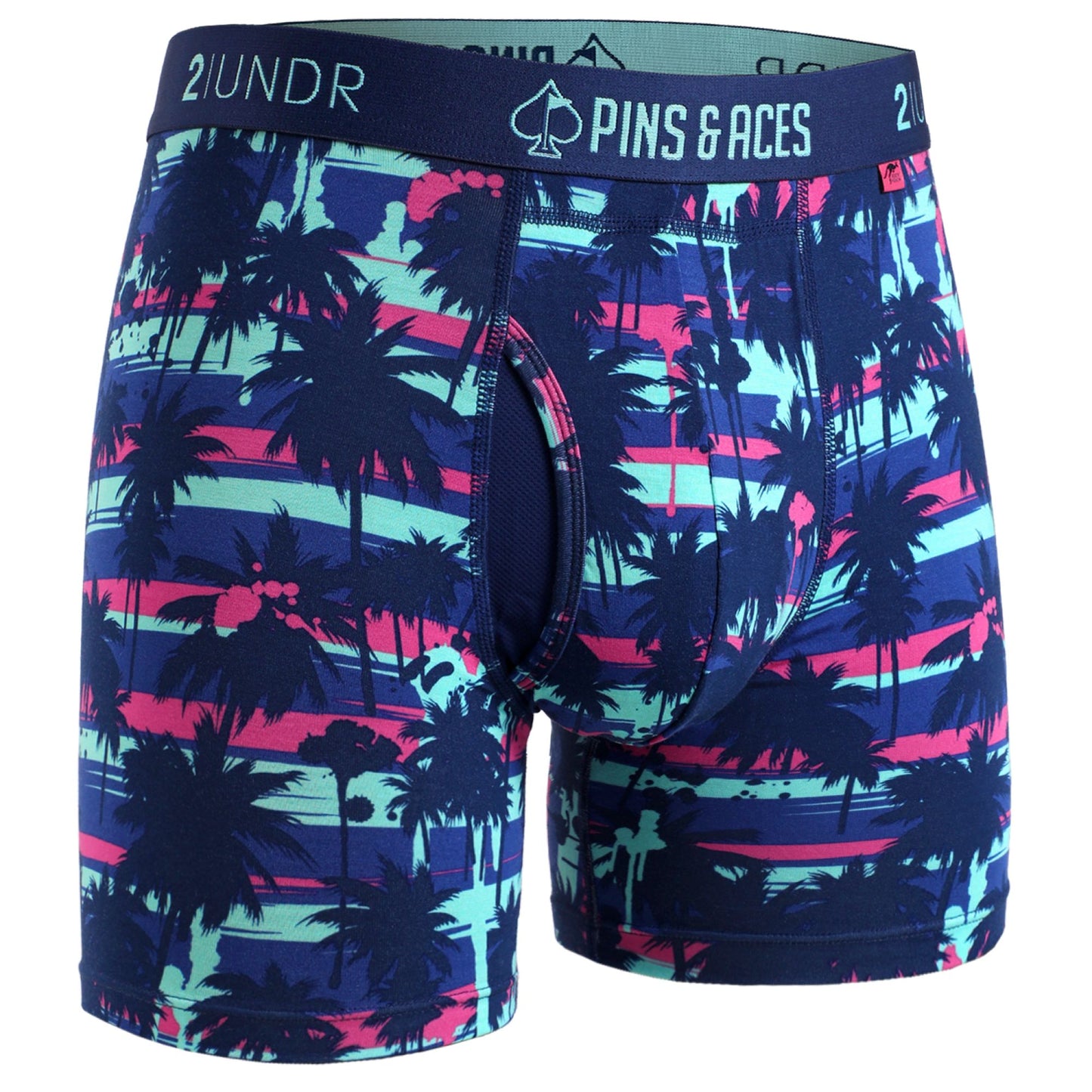 2UNDR x P&A Swing Shift 6'' Box Briefs- Palm Drip