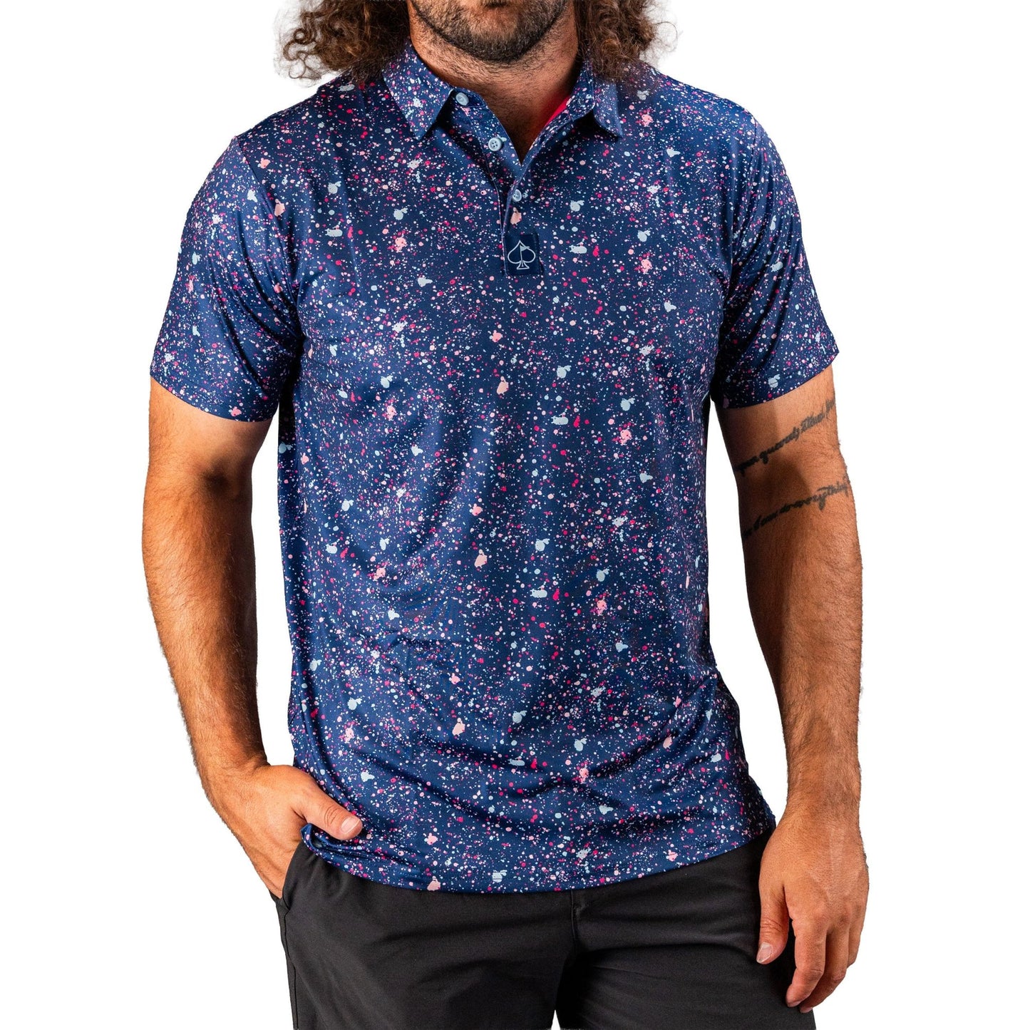 Polo Men- Blue Splatter