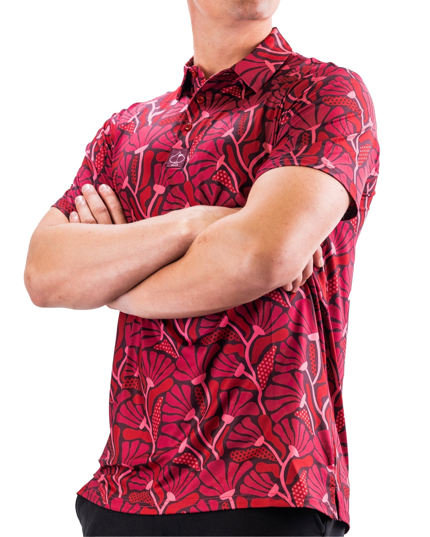 Polo Men- Garden Party - Crimson Bloom