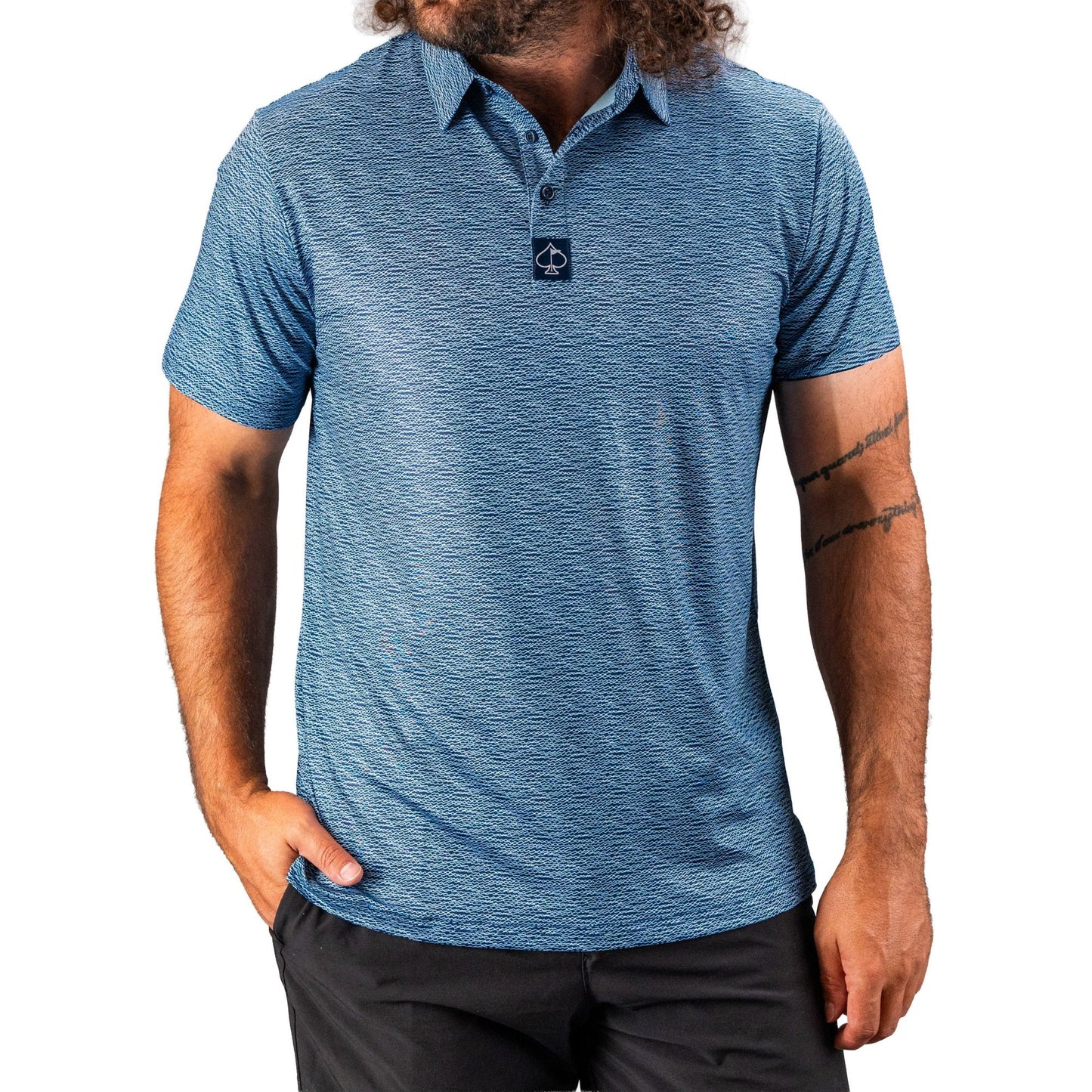 Polo Men- Squiggle Blue